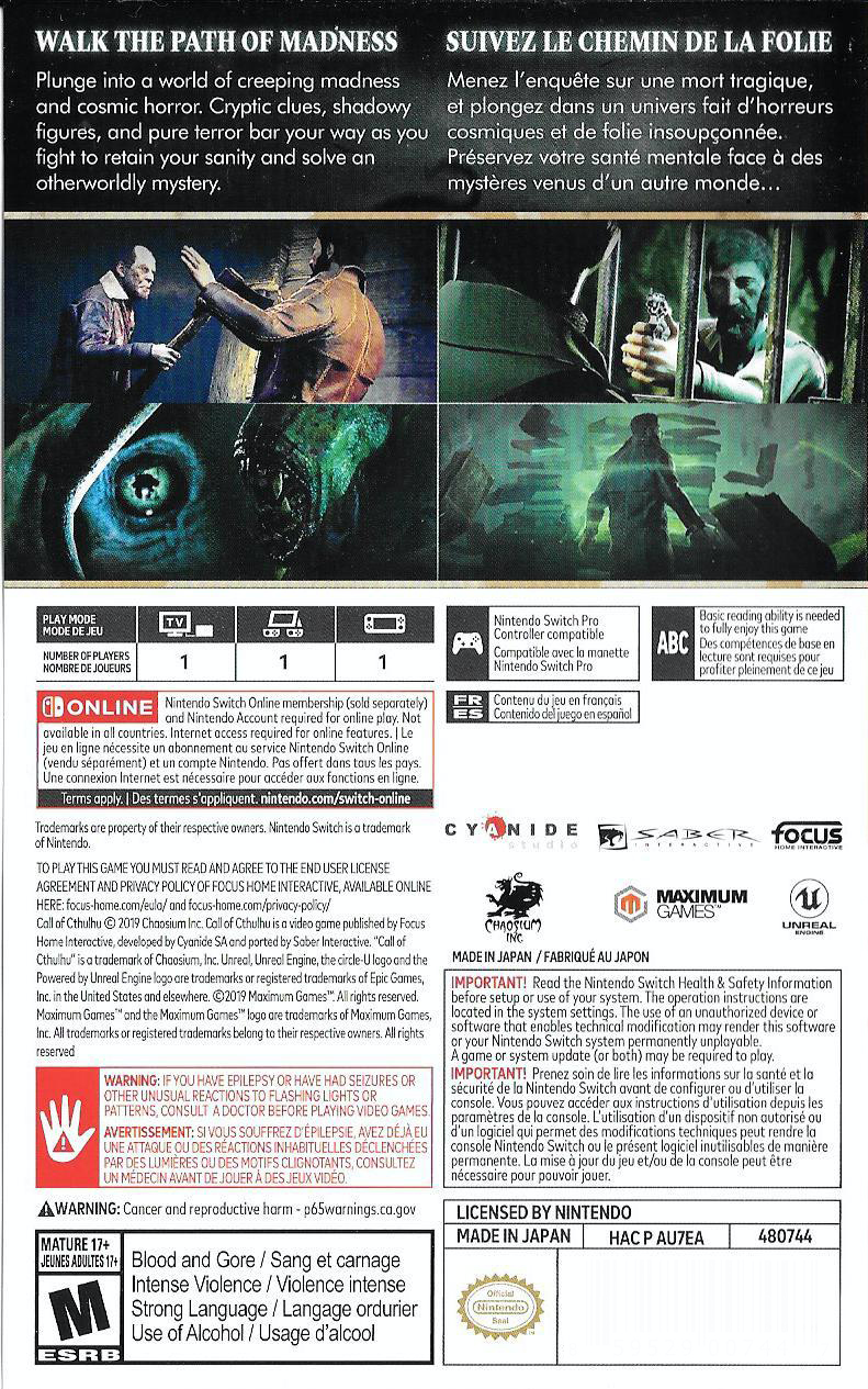Call Of Cthulhu - Switch