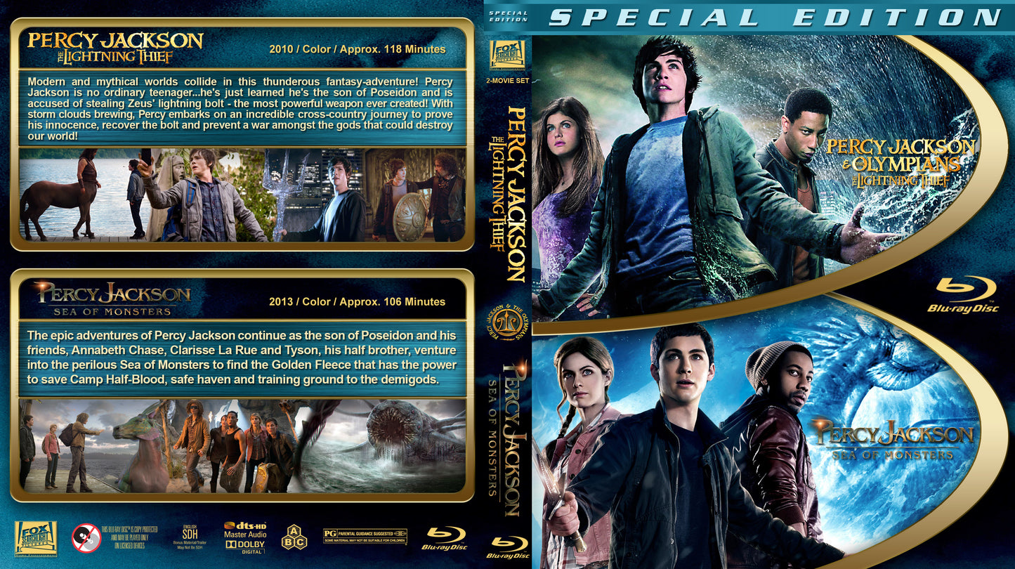 Percy Jackson Double Feature: Percy Jackson & The Olympians: The Lightning Thief / Percy Jackson: Sea Of Monsters - Blu-ray Fantasy VAR PG