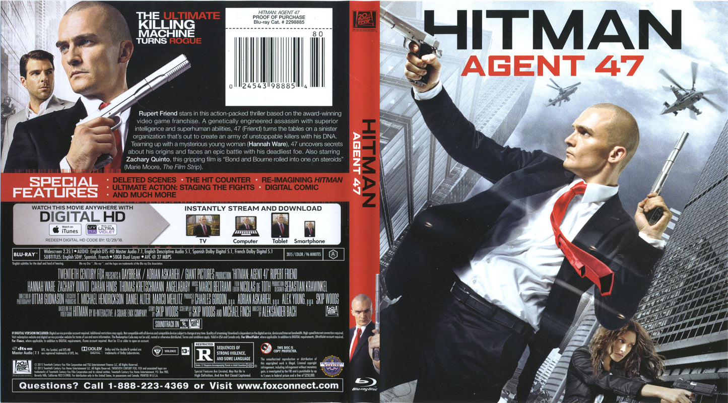 Hitman: Agent 47 - Blu-ray Action/Adventure 2015 R