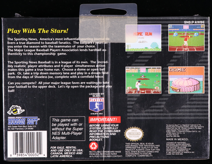 The Sporting News Baseball SNES 9.2 A+ - NEBRASKA COLLECTION