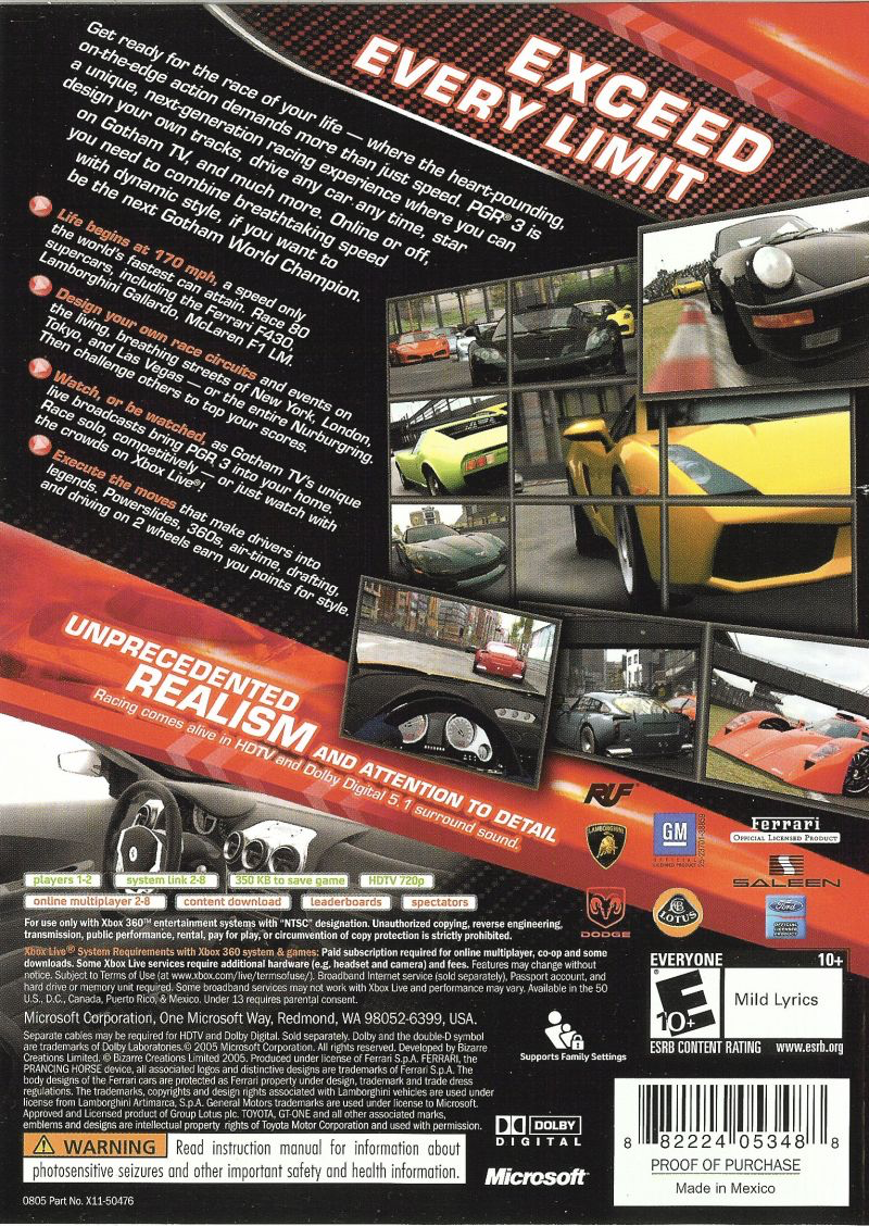 PGR: Project Gotham Racing 3 - Xbox 360
