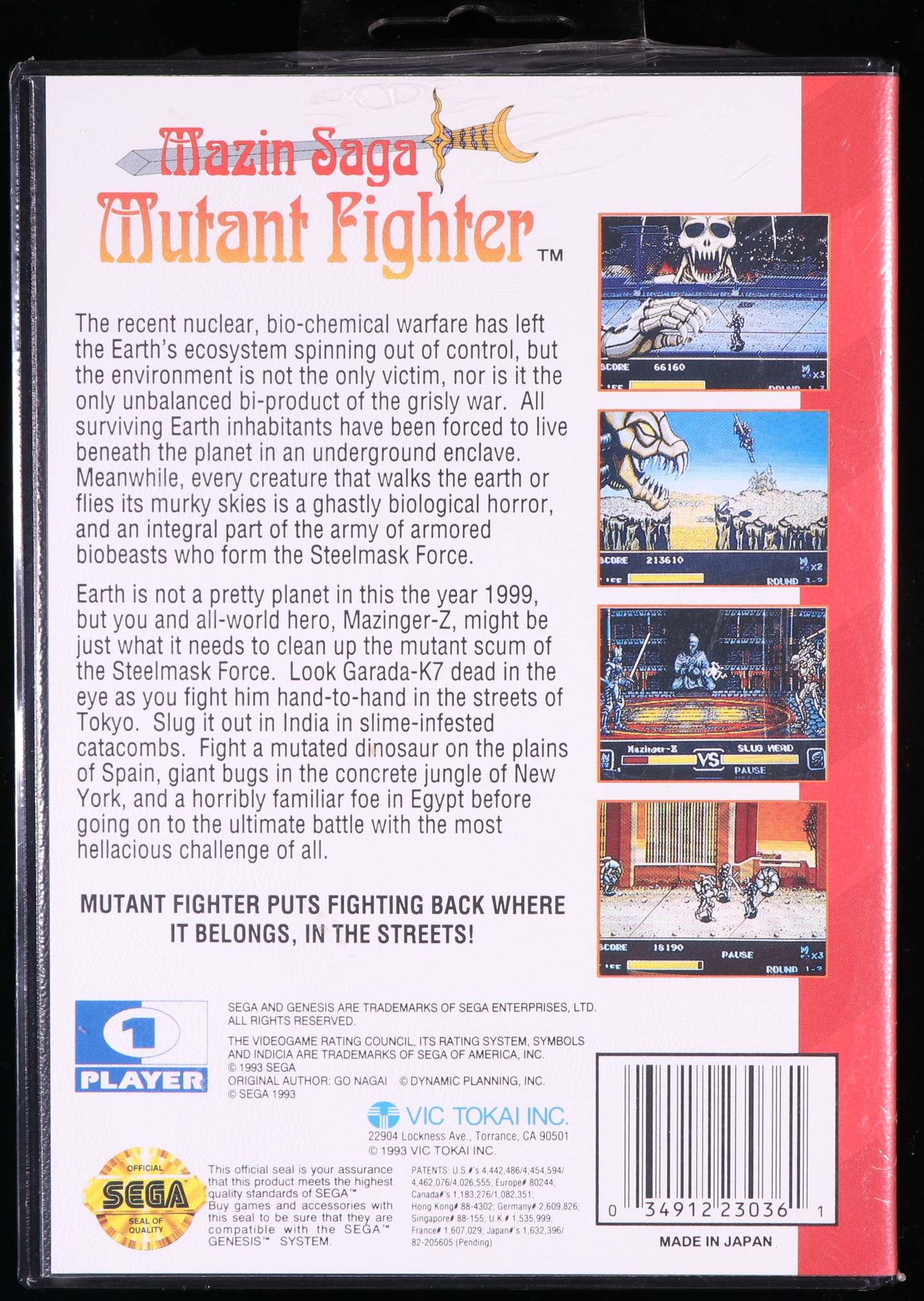 Mazin Saga: Mutant Fighter SEGA GENESIS 9.8 A+ - NEBRASKA COLLECTION