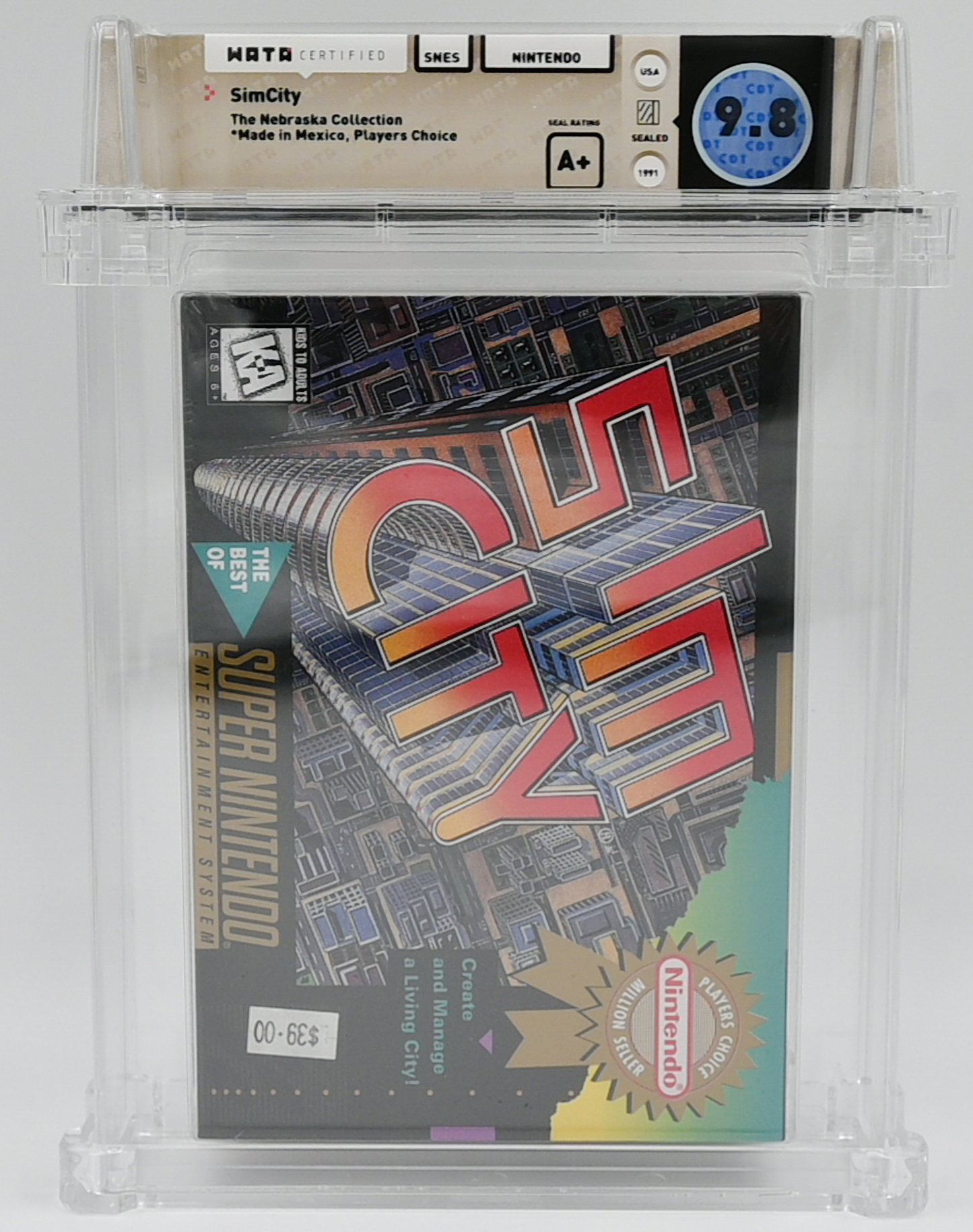 SimCity SNES 9.8 A+ - NEBRASKA COLLECTION