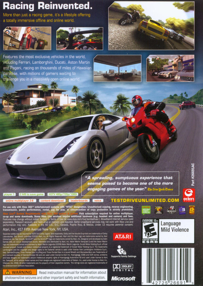 Test Drive: Unlimited - Xbox 360