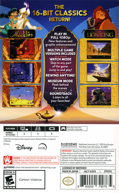 Disney Classic Games: Aladdin and The Lion King - Switch
