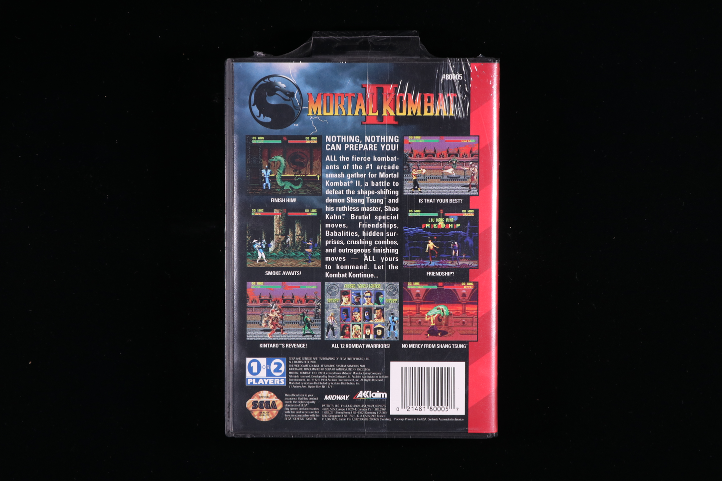 Mortal Kombat II SEGA GENESIS 9.6 A++ - NEBRASKA COLLECTION