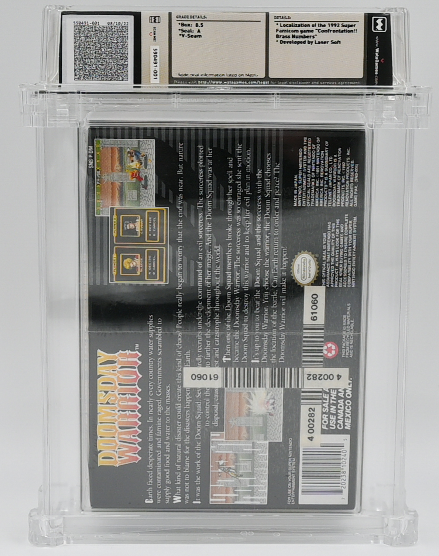 Doomsday Warrior SNES 8.5 A - NEBRASKA COLLECTION