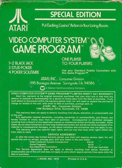 Casino (Picture Label) - Atari 2600