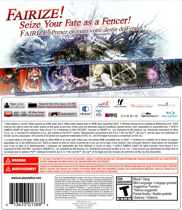Fairy Fencer F - PS3