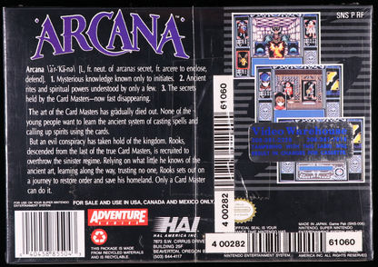 Arcana SNES 9.4 B+ - NEBRASKA COLLECTION
