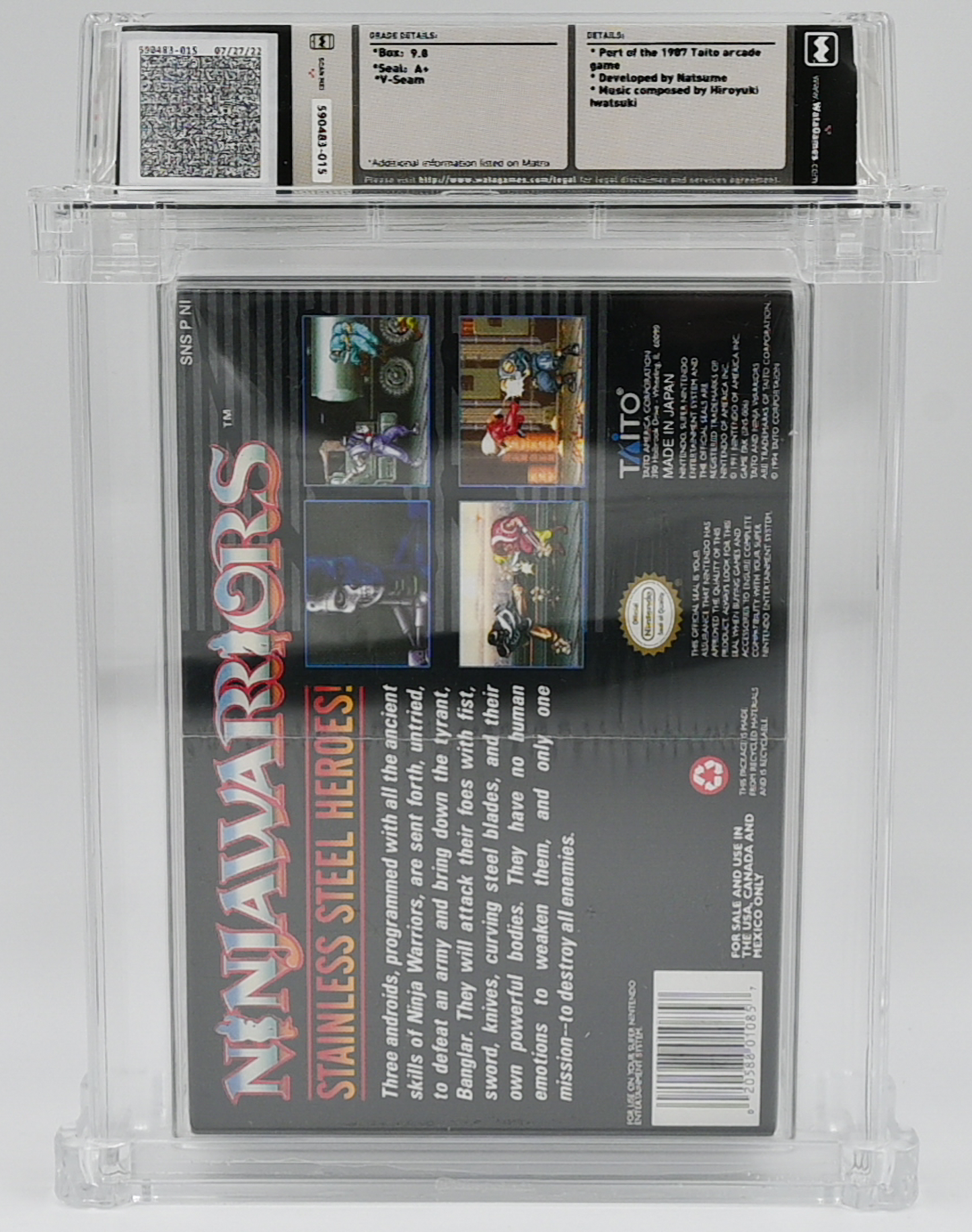 Ninja Warriors SNES 9.8 A+ - NEBRASKA COLLECTION