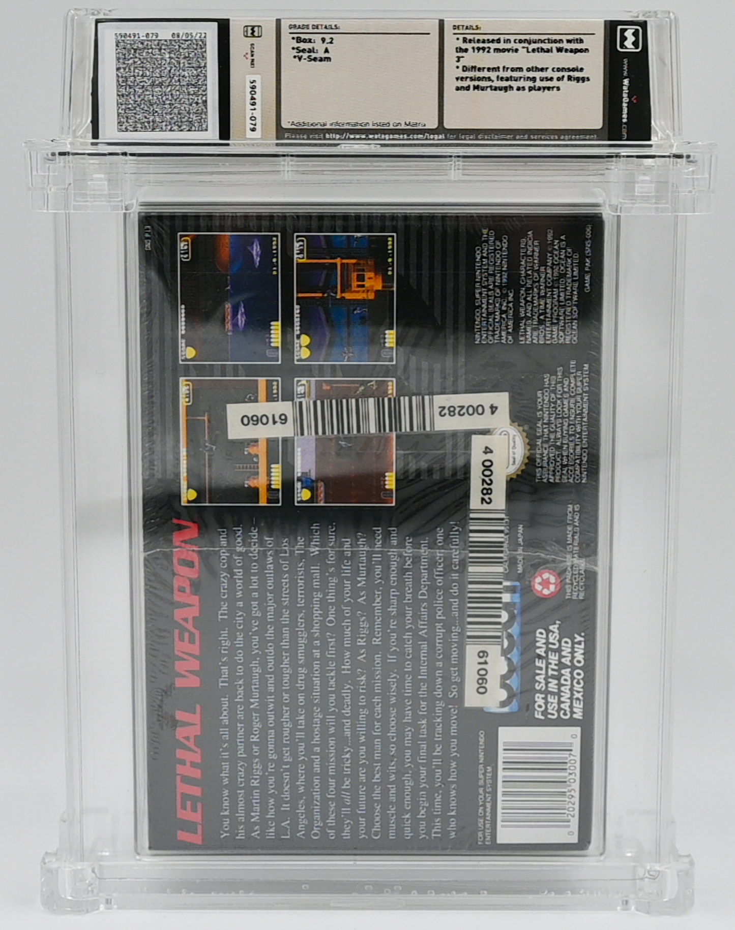 Lethal Weapon SNES 9.2 A - NEBRASKA COLLECTION