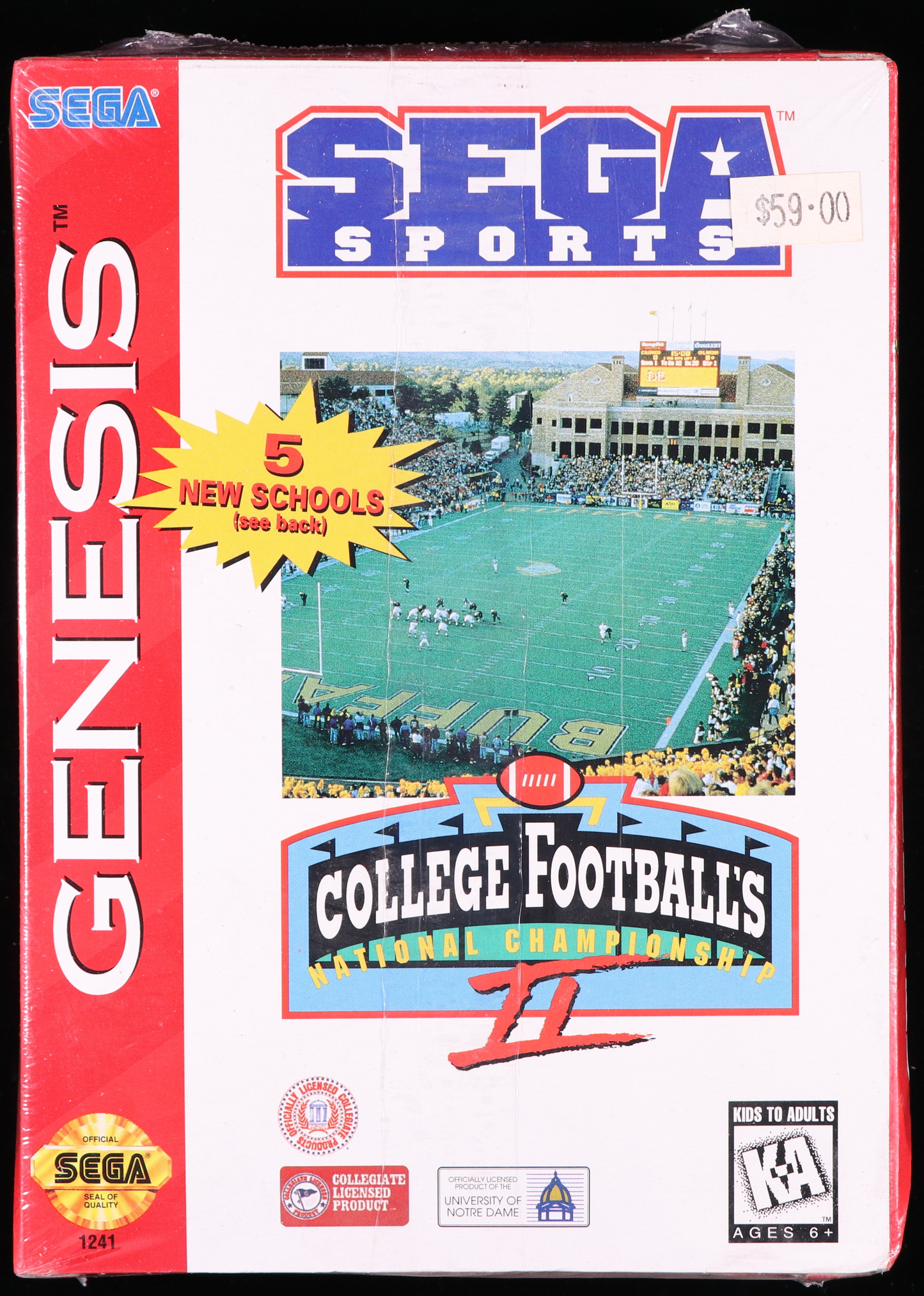 College Football's National Championship II SEGA GENESIS 7.5 A+ - NEBRASKA COLLECTION