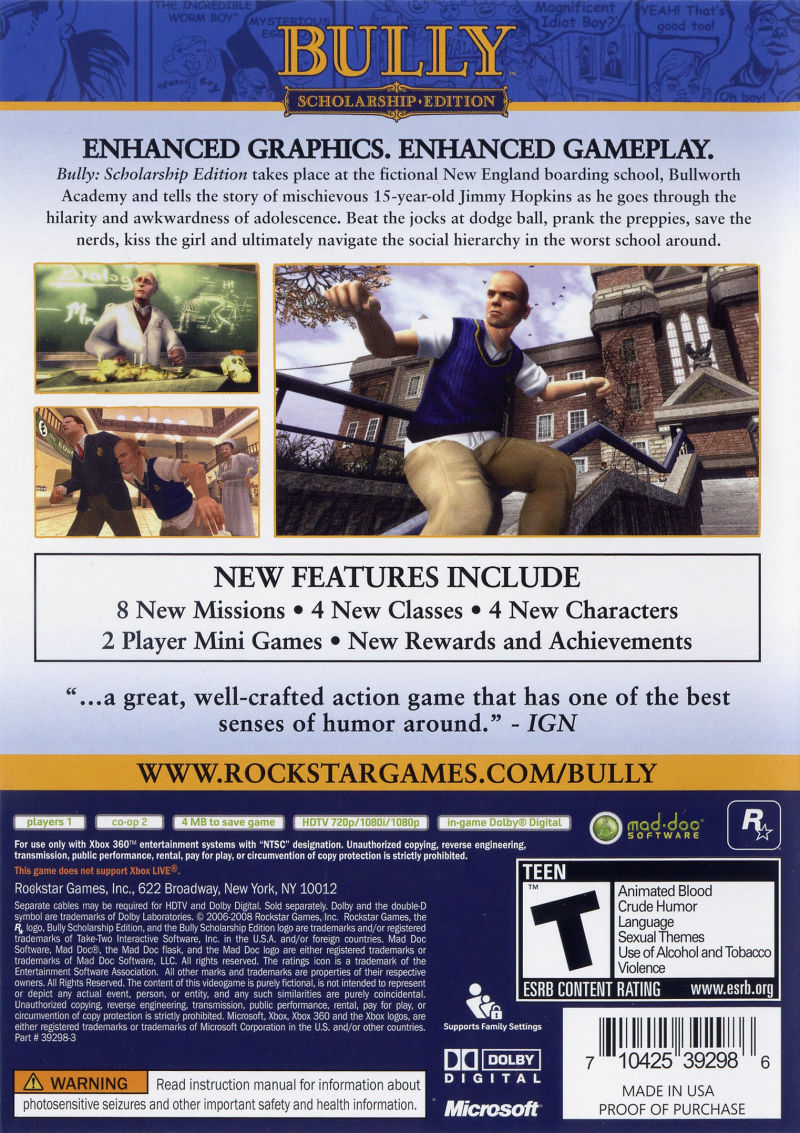Bully: Scholarship Edition - Xbox 360