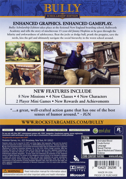 Bully: Scholarship Edition - Xbox 360
