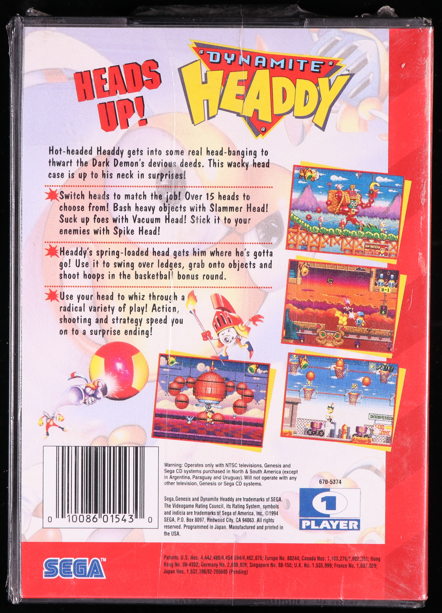Dynamite Headdy SEGA GENESIS 9.6 A - NEBRASKA COLLECTION