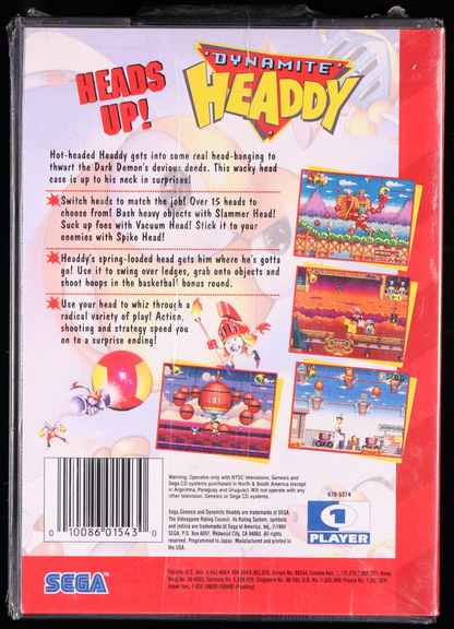 Dynamite Headdy SEGA GENESIS 9.6 A - NEBRASKA COLLECTION