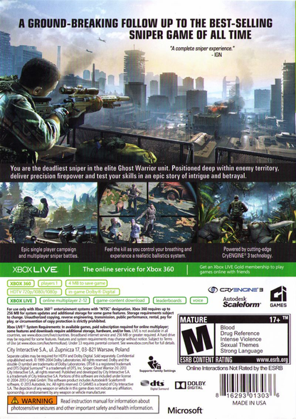 Sniper: Ghost Warrior 2 - Xbox 360
