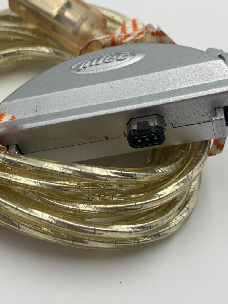 Gameboy Advance Link Cable Intec Raised Logo Clear Sliver - Gamecube