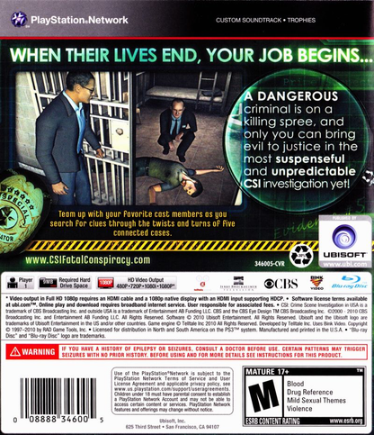 CSI: Fatal Conspiracy - PS3