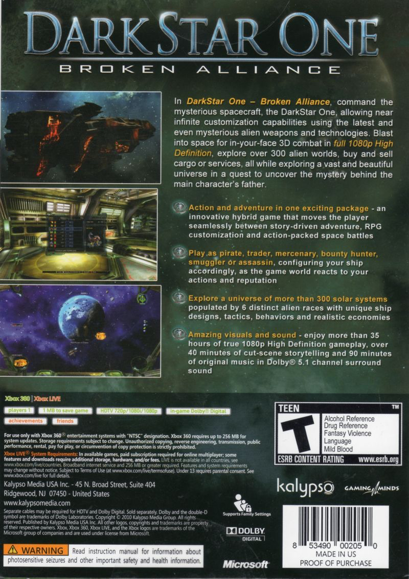 DarkStar One: Broken Alliance - Xbox 360