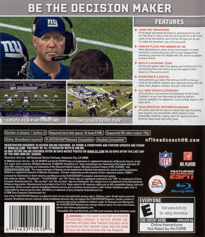 NFL Head Coach 09 - PS3