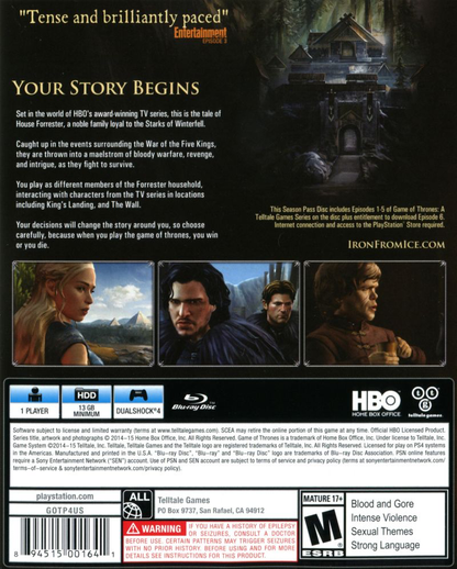 Game of Thrones: A Telltale Game Series - PS4