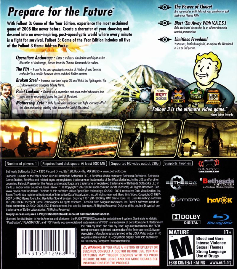 Fallout 3 - Game of the Year Edition - PS3