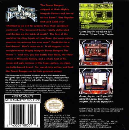 Mighty Morphin' Power Rangers: The Movie - Game Boy