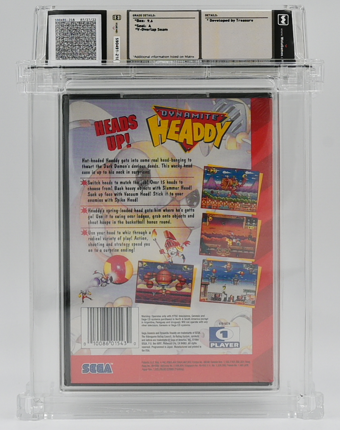 Dynamite Headdy SEGA GENESIS 9.6 A - NEBRASKA COLLECTION