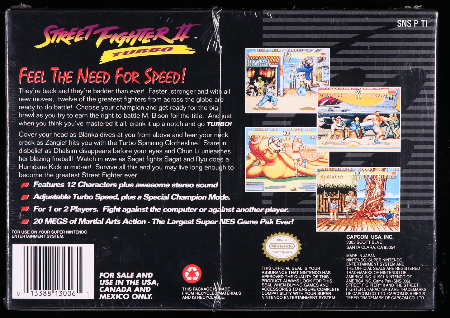 Street Fighter II Turbo SNES 9.8 A+ - NEBRASKA COLLECTION