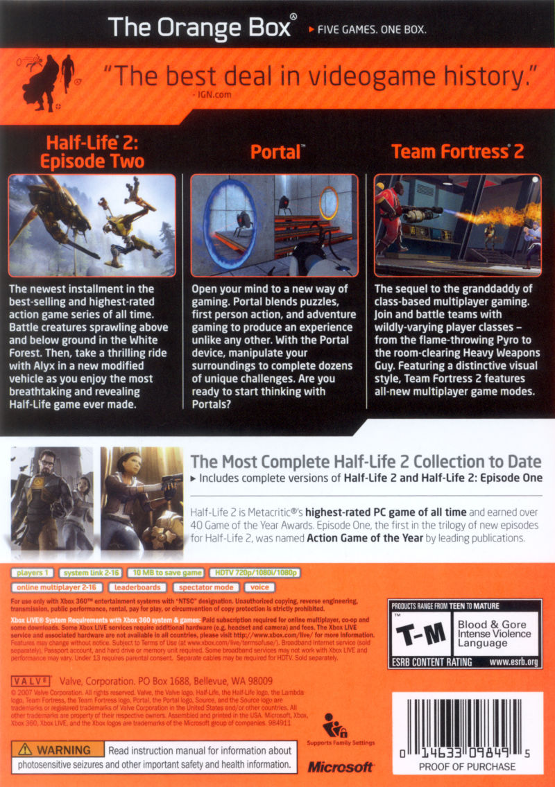 Orange Box, The - Xbox 360