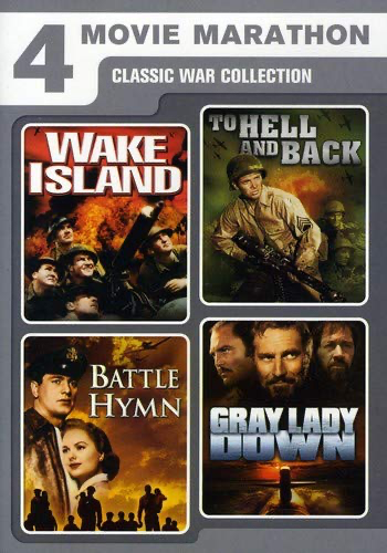 4 Movie Marathon: Classic War Collection: Wake Island / To Hell And Back / Battle Hymn / Gray Lady Down - DVD
