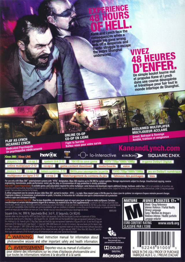 Kane and Lynch 2: Dog Days - Xbox 360