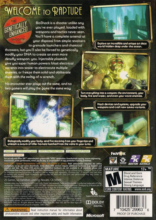 Bioshock - Platinum Hits - Xbox 360