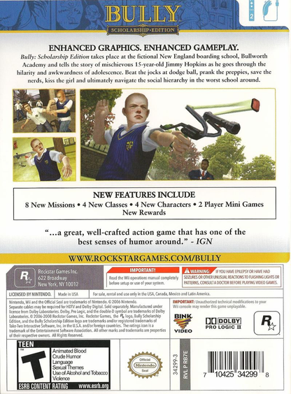 Bully: Scholarship Edition - Wii
