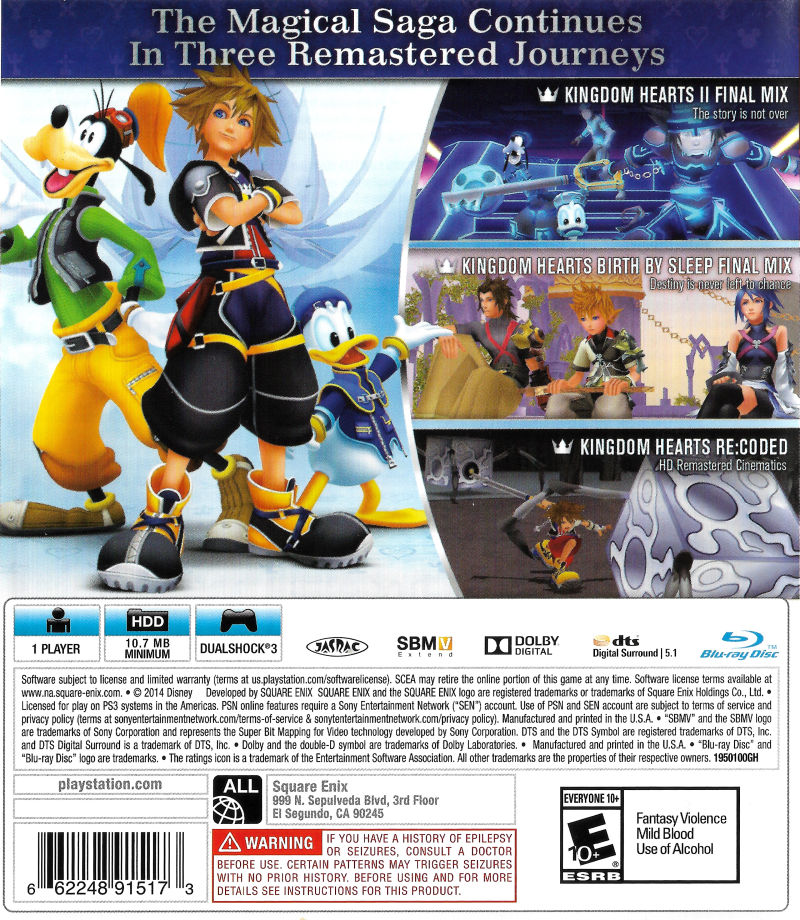 Kingdom Hearts 2.5 ReMix - Greatest Hits - PS3