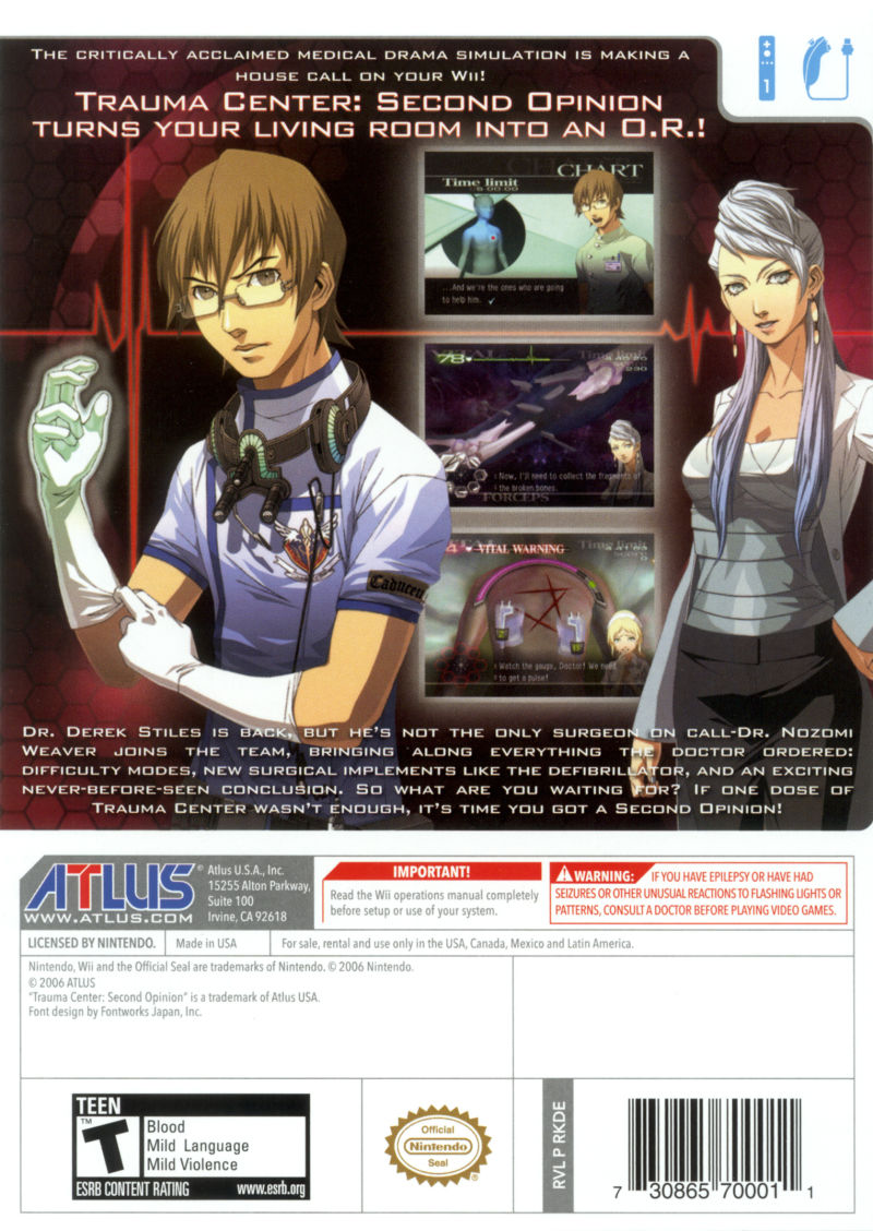 Trauma Center: Second Opinion - Wii