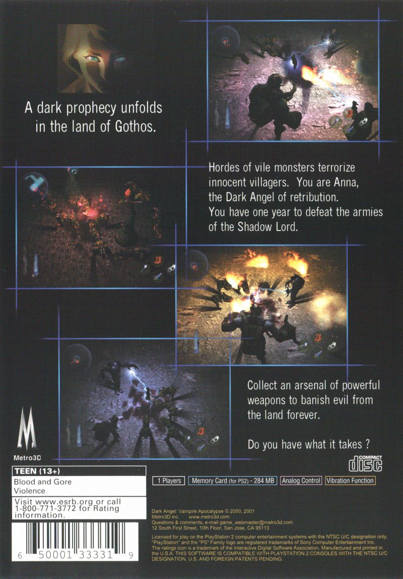Dark Angel Vampire Apocalypse - PS2