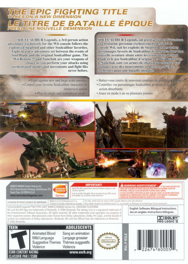 Soul Calibur: Legends - Wii