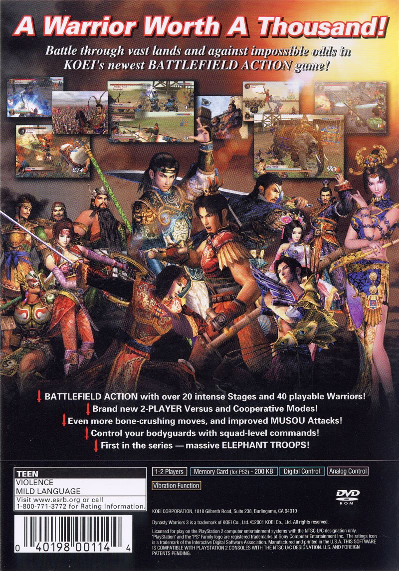 Dynasty Warriors 3 - PS2