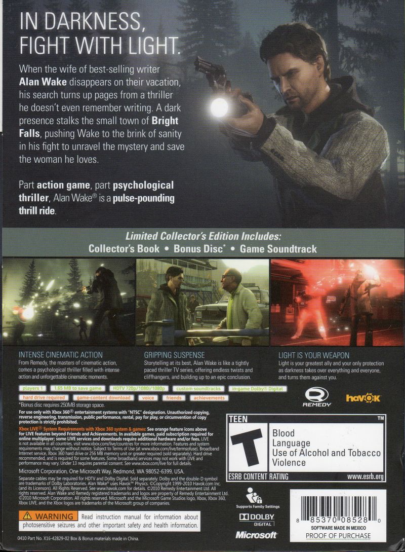 Alan Wake - Limited Edition - Xbox 360