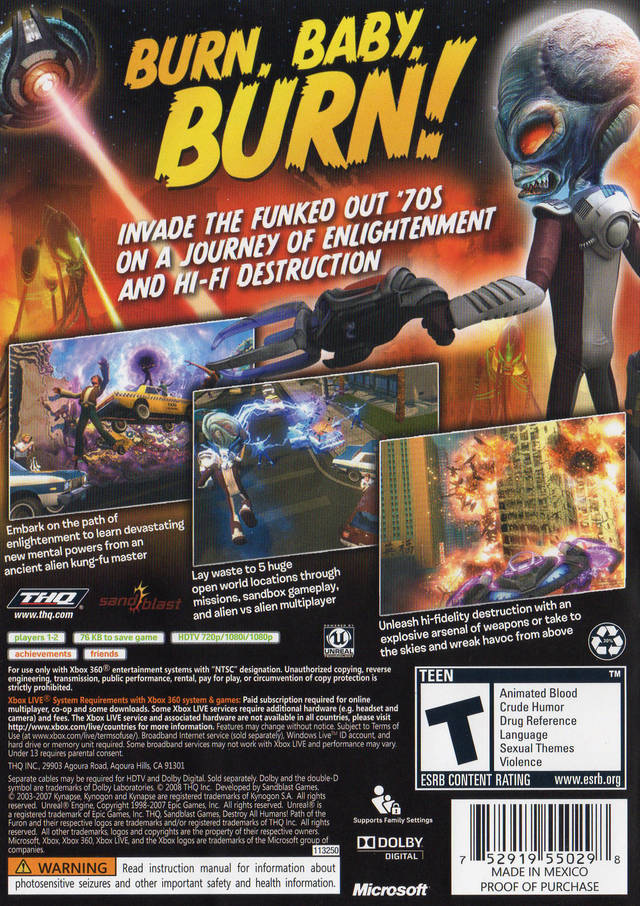 Furon Xbox One Destroy All Humans Xbox Destroy All Humans Destroy