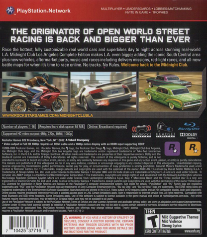 Midnight Club: Los Angeles - Complete Edition - PS3