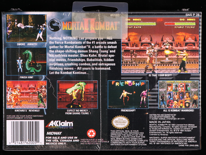 Mortal Kombat II SNES 9.8 A++ - NEBRASKA COLLECTION