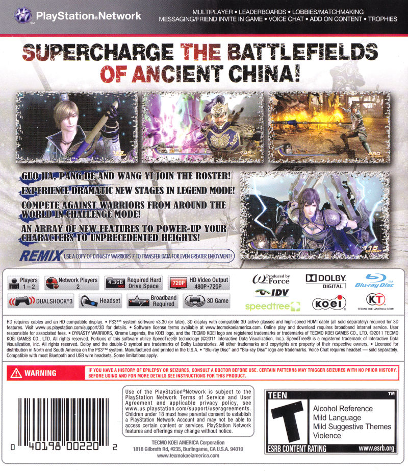 Dynasty Warriors 7: Xtreme Legends - PS3