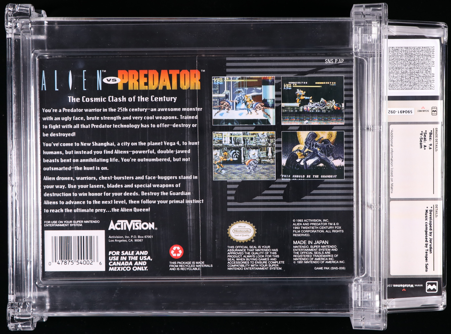 Alien vs Predator SNES 9.6 A+ - NEBRASKA COLLECTION