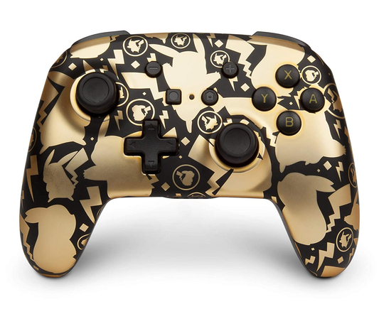 Power A Enhanced Wireless Controller Gold & Black Pikachu - Switch