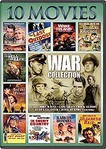 War: 10-Movie Collection: The Eagle And The Hawk / The Last Outpost / Wake Island / Bengal Brigade / To Hell And Back / ... - DVD