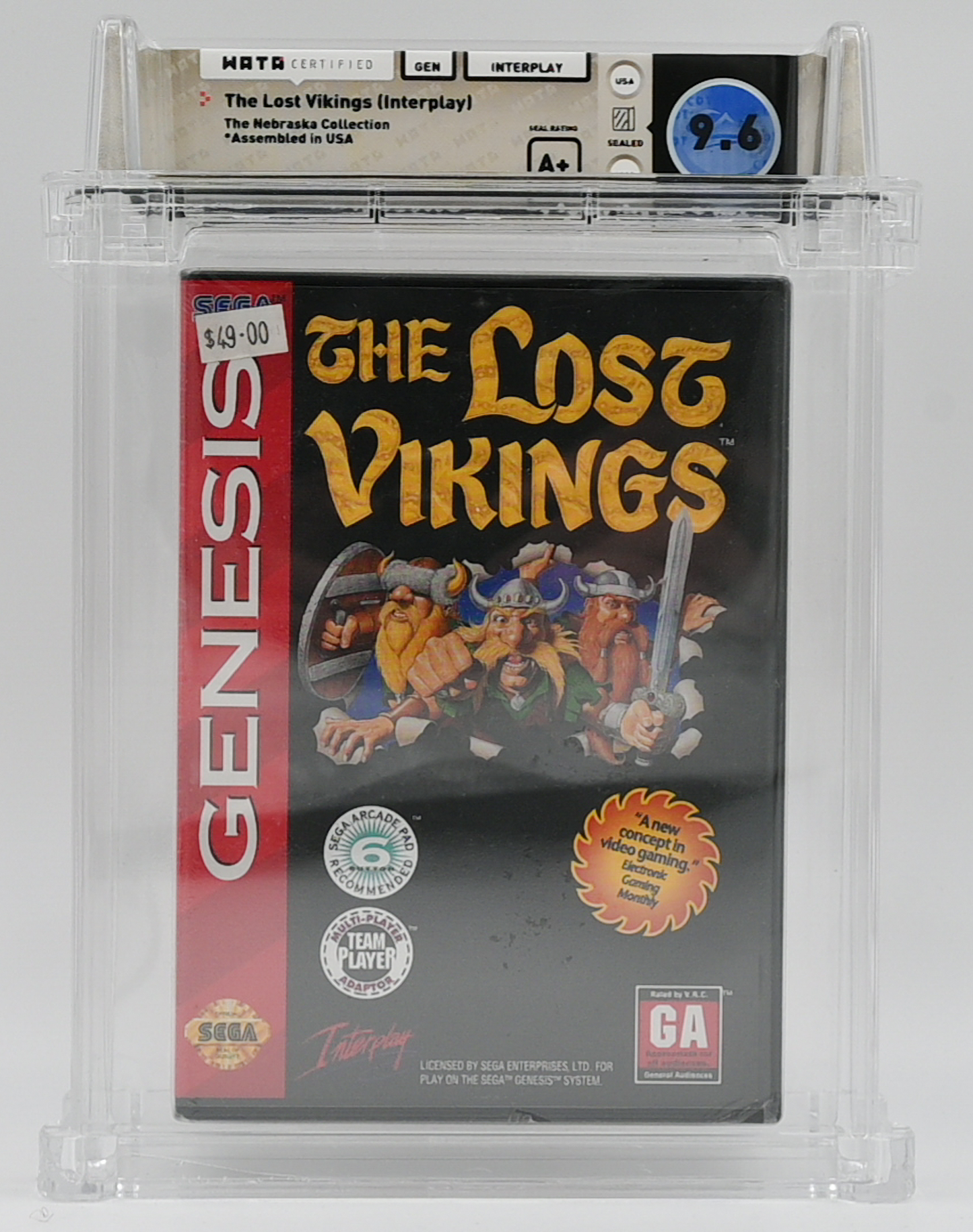 The Lost Vikings (Interplay) SEGA GENESIS 9.6 A+ - NEBRASKA COLLECTION